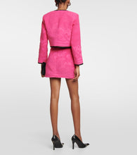 Marine Serre Jacquard cropped cotton jacket