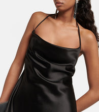 Saint Laurent Cowl-neck silk slip dress