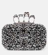 Alexander McQueen Knuckle embellished leather clutch. Shop Alexander McQueen Clutches for women now.