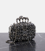 Alexander McQueen Knuckle embellished leather clutch