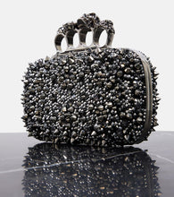 Alexander McQueen Knuckle embellished leather clutch