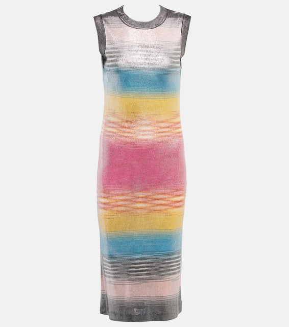 Missoni Striped silk-blend midi dress