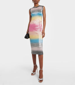 Missoni Striped silk-blend midi dress
