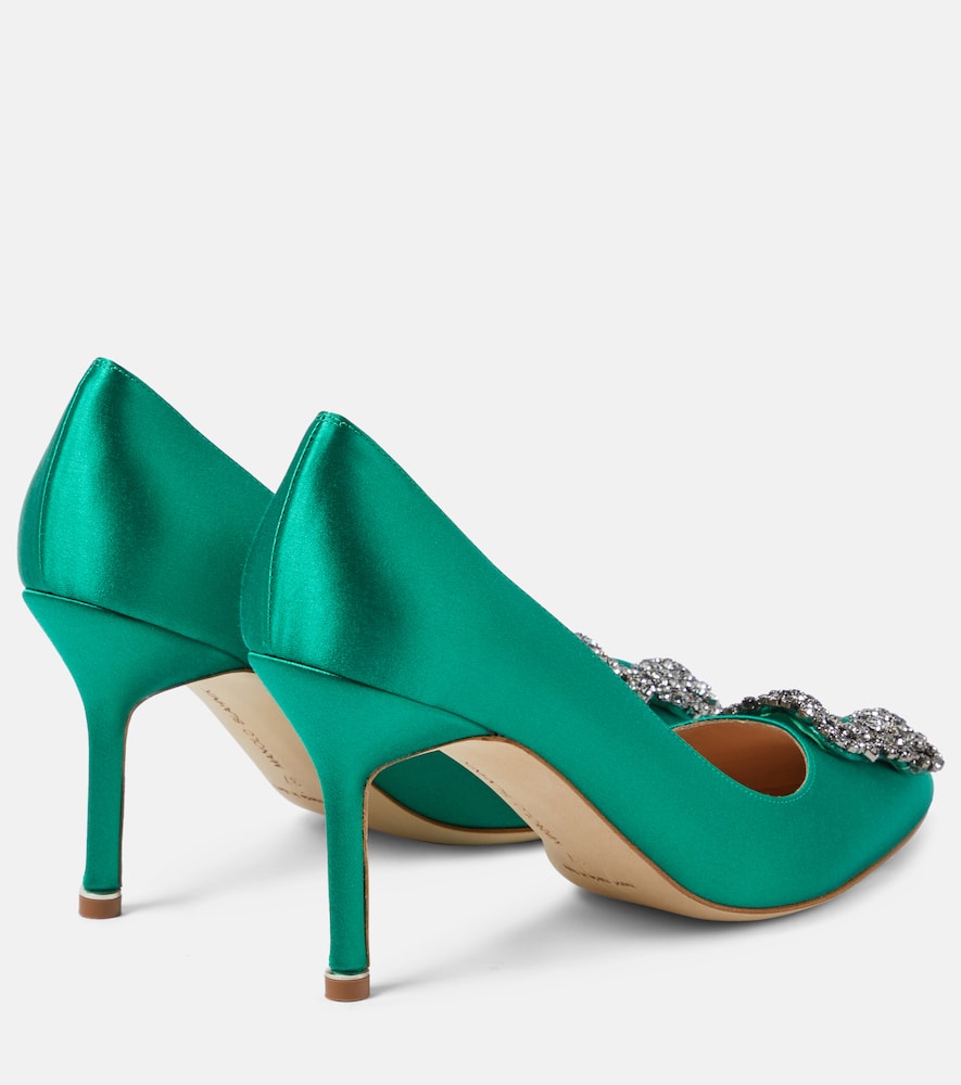 Manolo Blahnik Hangisi embellished satin pumps