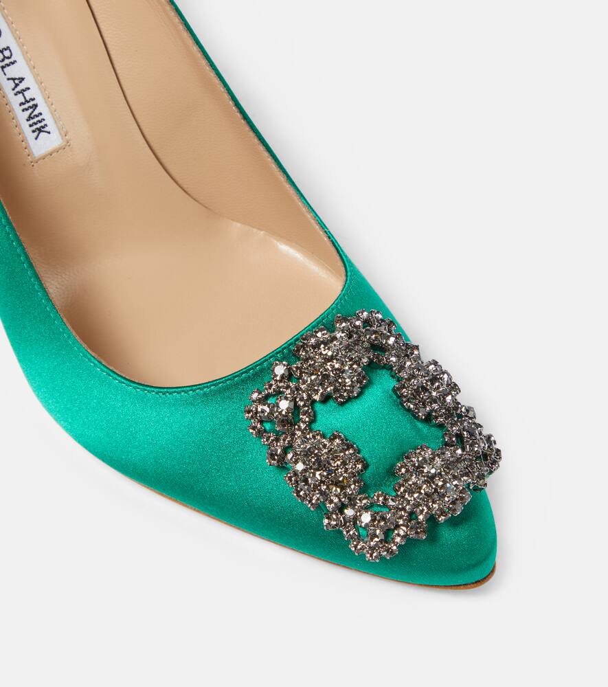 Manolo Blahnik Hangisi embellished satin pumps