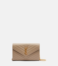 Saint Laurent Cassandre matelass√É¬© leather wallet on chain - Saint Laurent Cassandre matelass√É�© 链条皮革钱包
