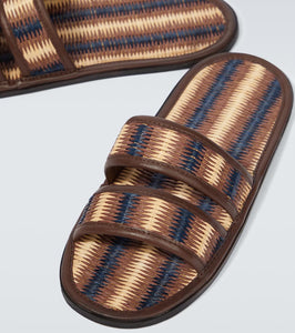 Bode Duotone leather-trimmed slides