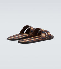 Bode Duotone leather-trimmed slides