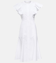 Chloe Ruffle-trimed cotton midi dress