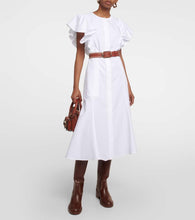 Chloe Ruffle-trimed cotton midi dress