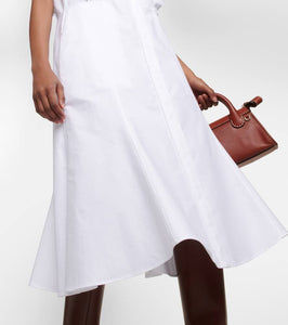 Chloe Ruffle-trimed cotton midi dress