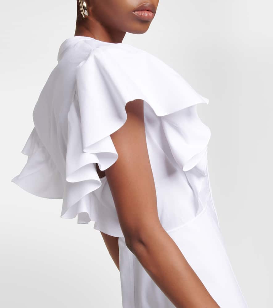 Chloe Ruffle-trimed cotton midi dress