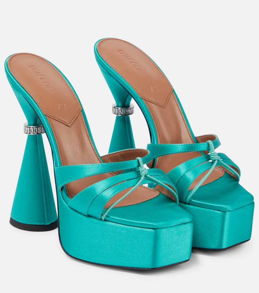 D'Accori Sienna satin platform mules - D'Accori Sienna 缎面厚底穆勒鞋