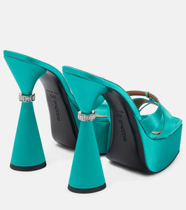 D'Accori Sienna satin platform mules