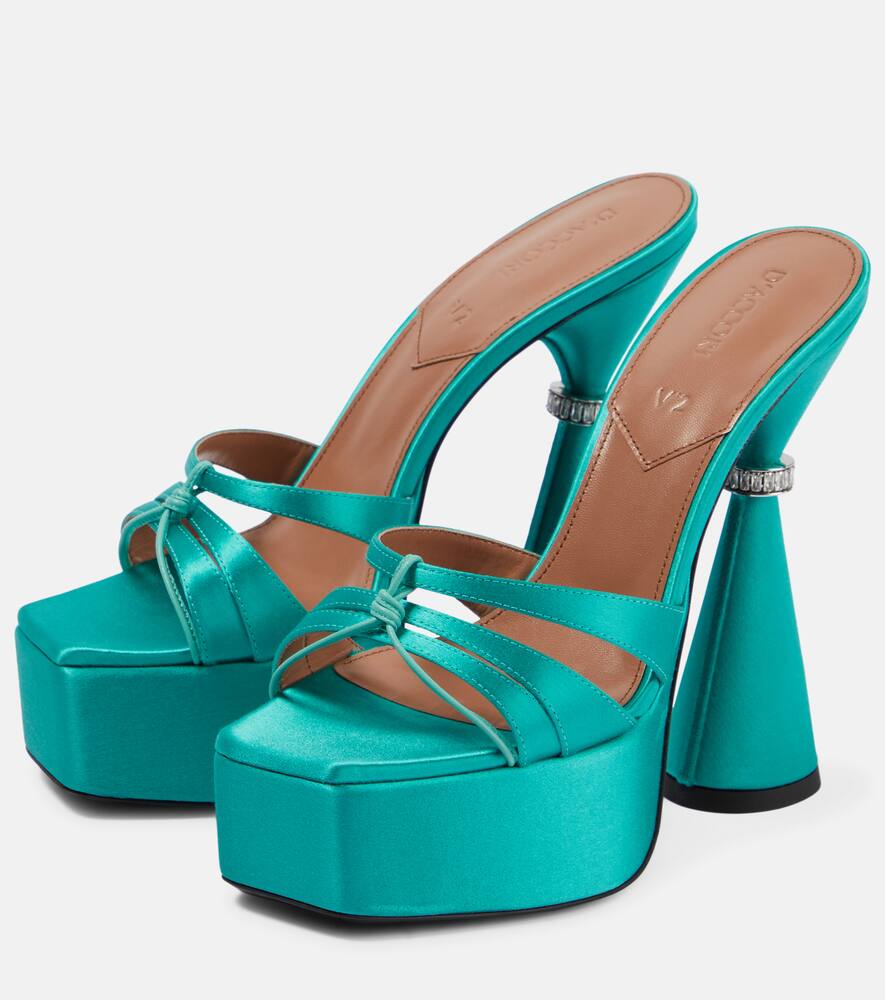 D'Accori Sienna satin platform mules