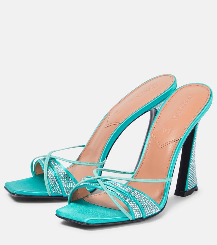 D'Accori Lust embellished satin mules