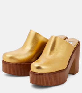Gabriela Hearst Metallic leather platform pumps