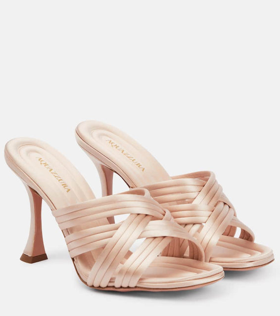 Aquazzura Oahu 95 satin mules