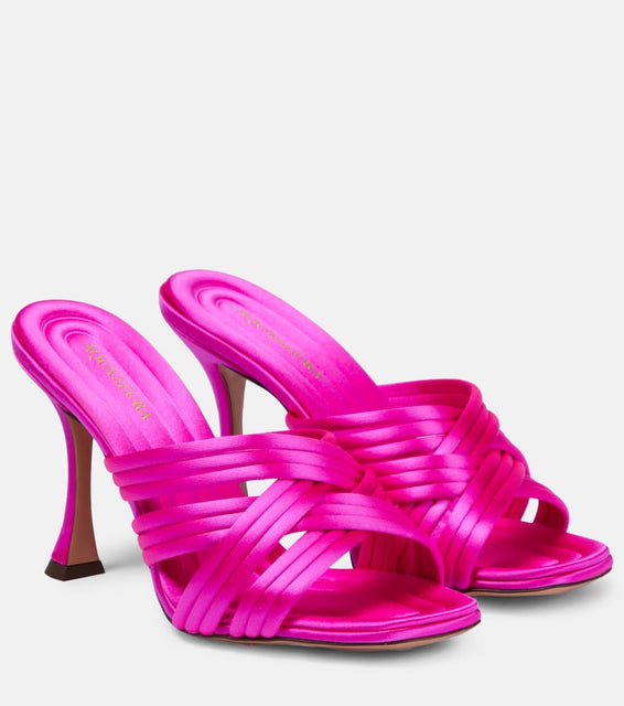 Aquazzura Oahu 95 satin mules