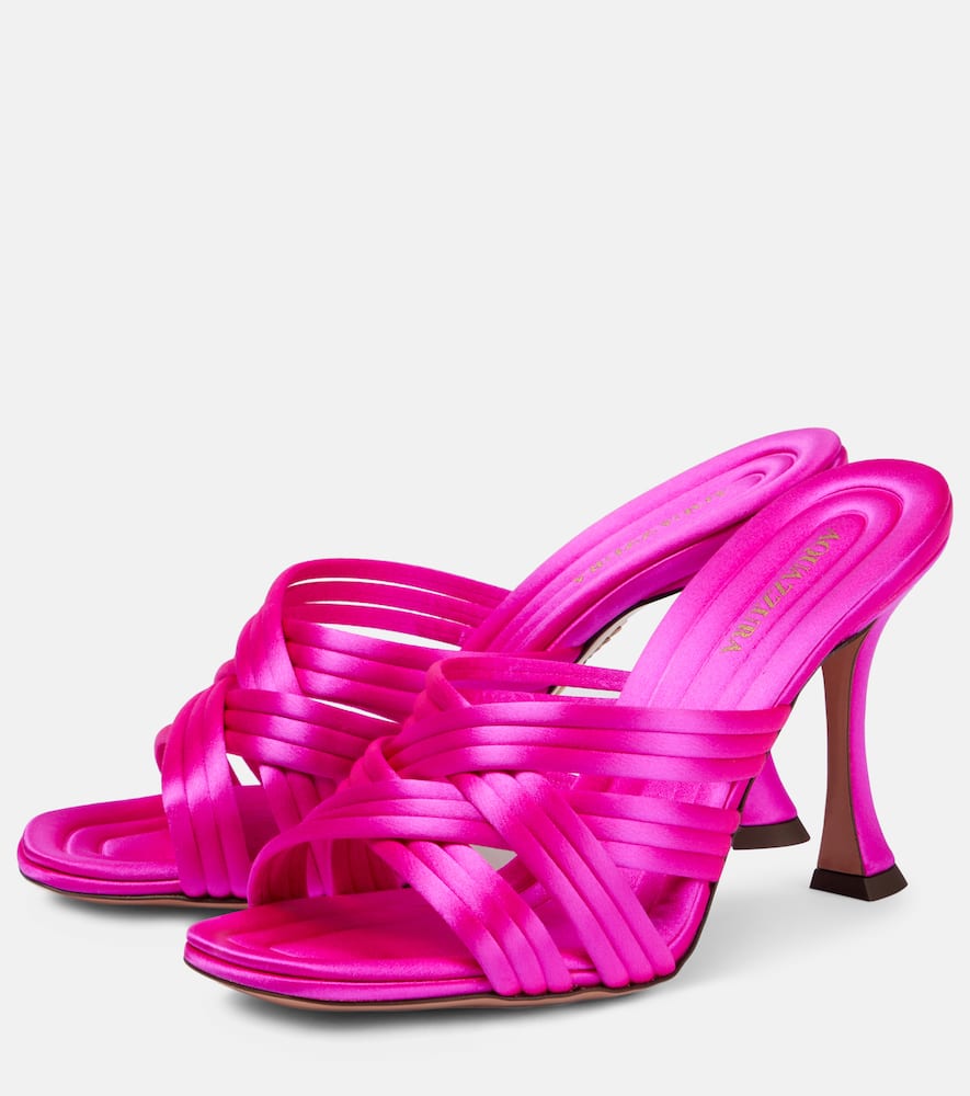 Aquazzura Oahu 95 satin mules