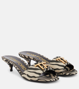 Tom Ford Embellished leopard-print sandals