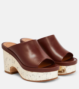 Chloe Oli leather platform mules