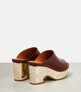 Chloe Oli leather platform mules
