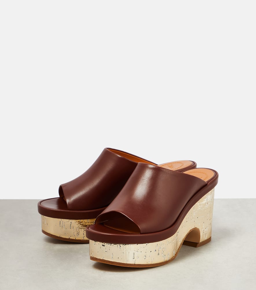 Chloe Oli leather platform mules