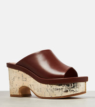 Chloe Oli leather platform mules