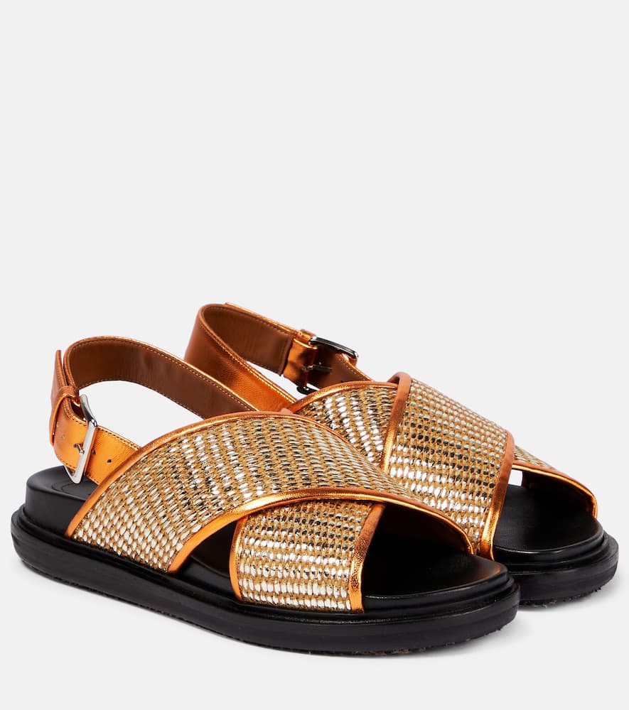 Marni Fussbett leather-trimmed sandals