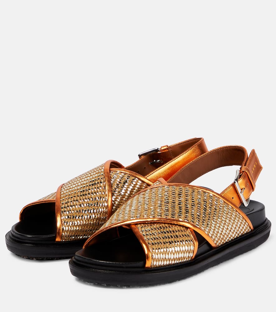 Marni Fussbett leather-trimmed sandals