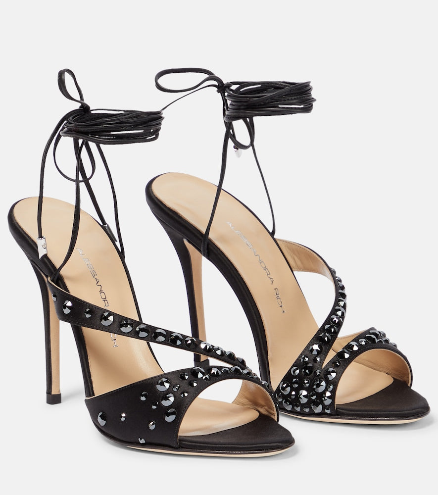 Alessandra Rich Embellished silk satin sandals - Alessandra Rich 缀饰丝绸缎面凉鞋