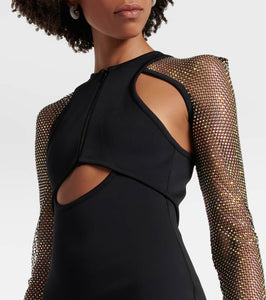 David Koma Embellished cutout midi dress