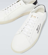 Saint Laurent Logo embroidered leather sneakers