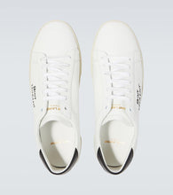 Saint Laurent Logo embroidered leather sneakers