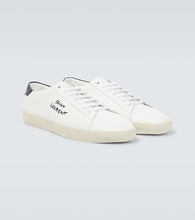 Saint Laurent Logo embroidered leather sneakers