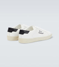 Saint Laurent Logo embroidered leather sneakers