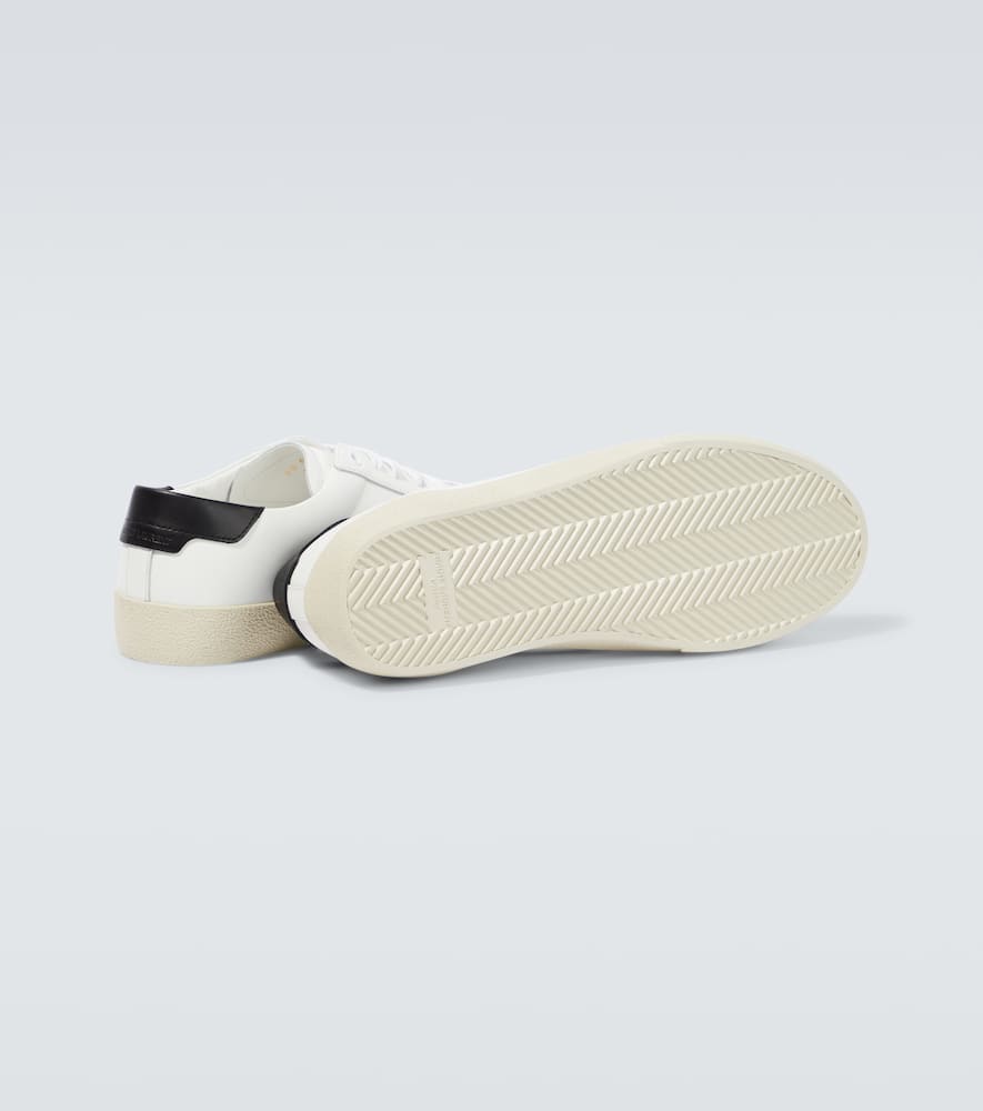 Saint Laurent Logo embroidered leather sneakers
