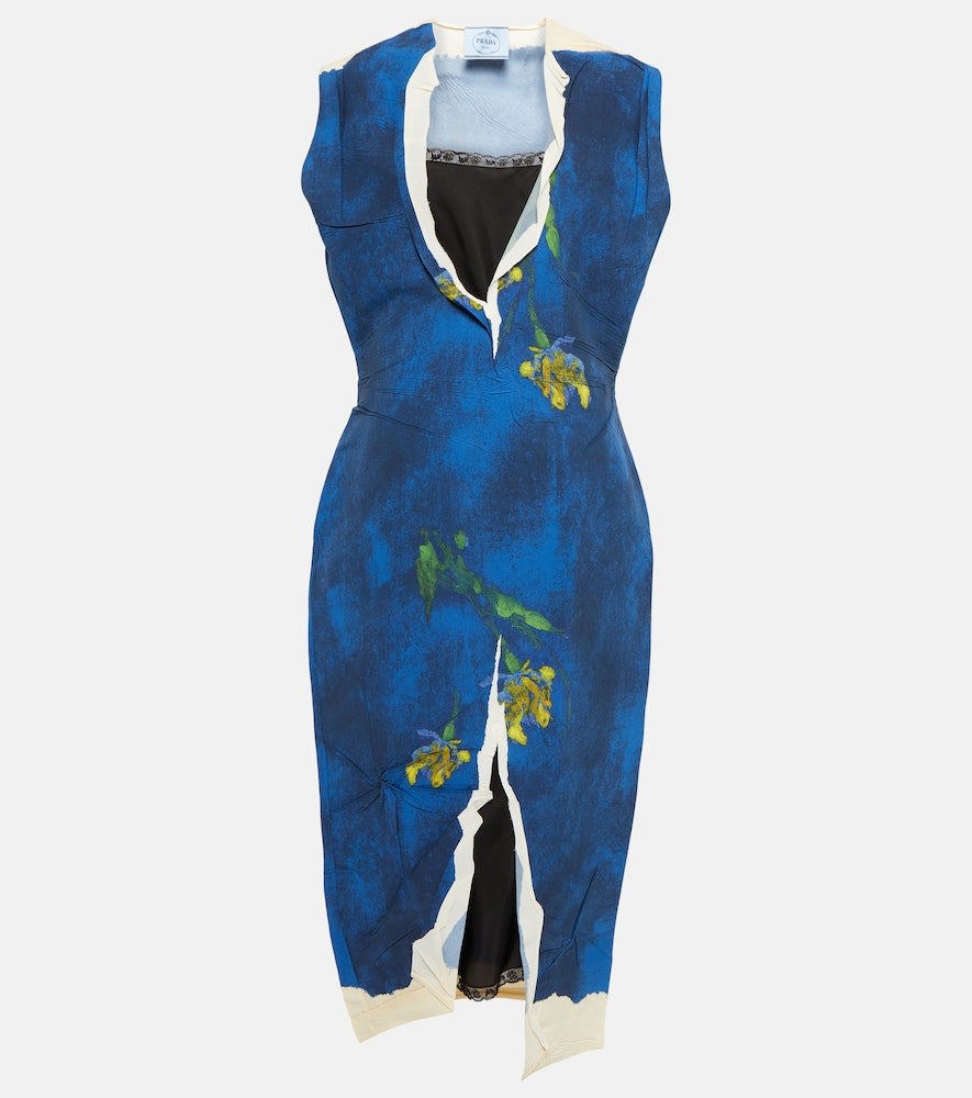 Prada Printed technical midi dress. Prada 印花科技感中长连衣裙