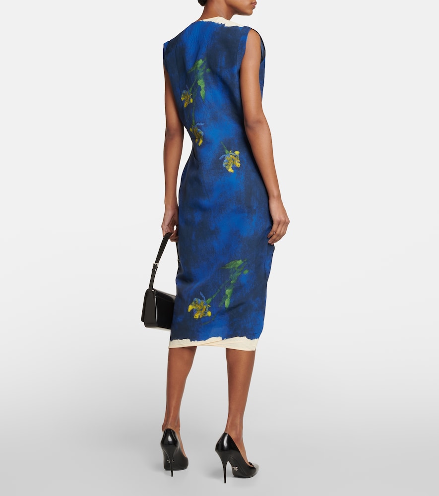 Prada Printed technical midi dress