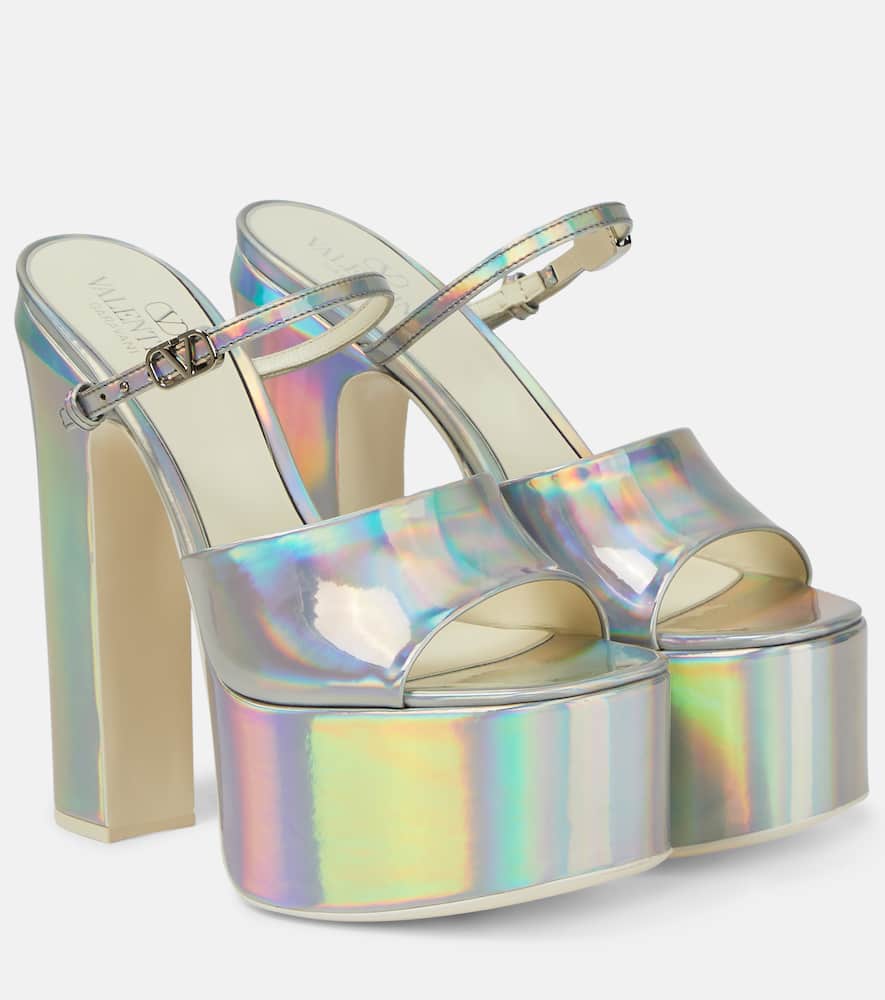 Valentino Garavani VLogo holographic platform sandals