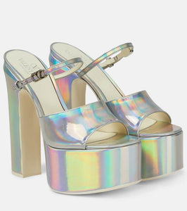 Valentino Garavani VLogo holographic platform sandals