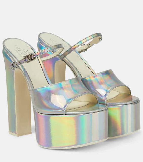 Valentino Garavani VLogo holographic platform sandals