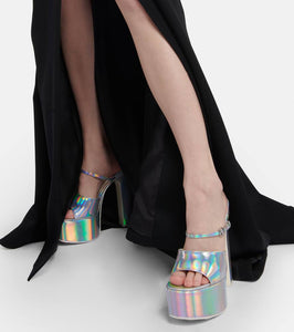 Valentino Garavani VLogo holographic platform sandals