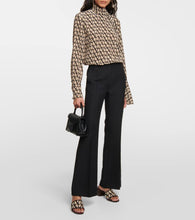 Valentino Garavani Toile Iconographe leather-trimmed mules