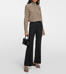 Valentino Garavani Toile Iconographe leather-trimmed mules