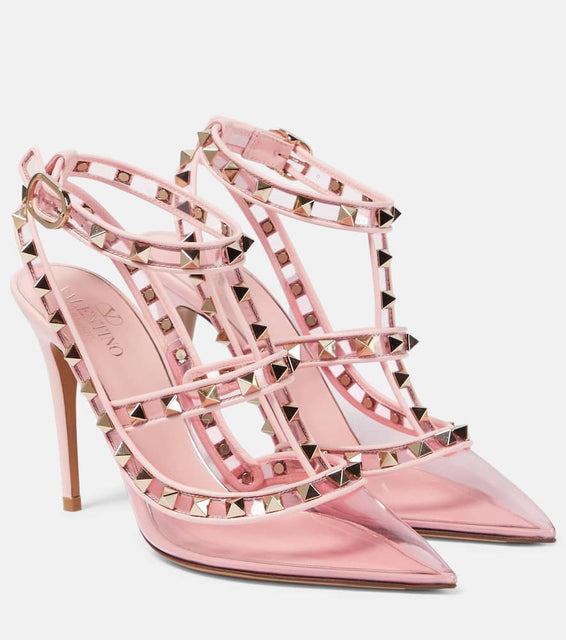 Valentino Garavani Rockstud leather and PVC pumps