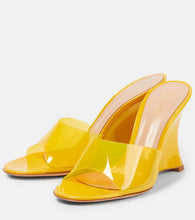 Gianvito Rossi Vernice PVC wedge mules