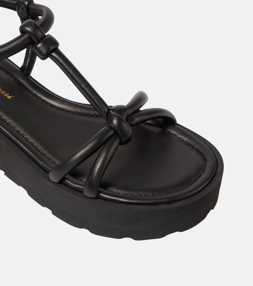 Gianvito Rossi Knotted leather platform sandals