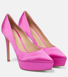Gianvito Rossi Dasha satin platform pumps